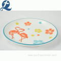 Wholesale custom emboss salad fruit printed ceramic plate